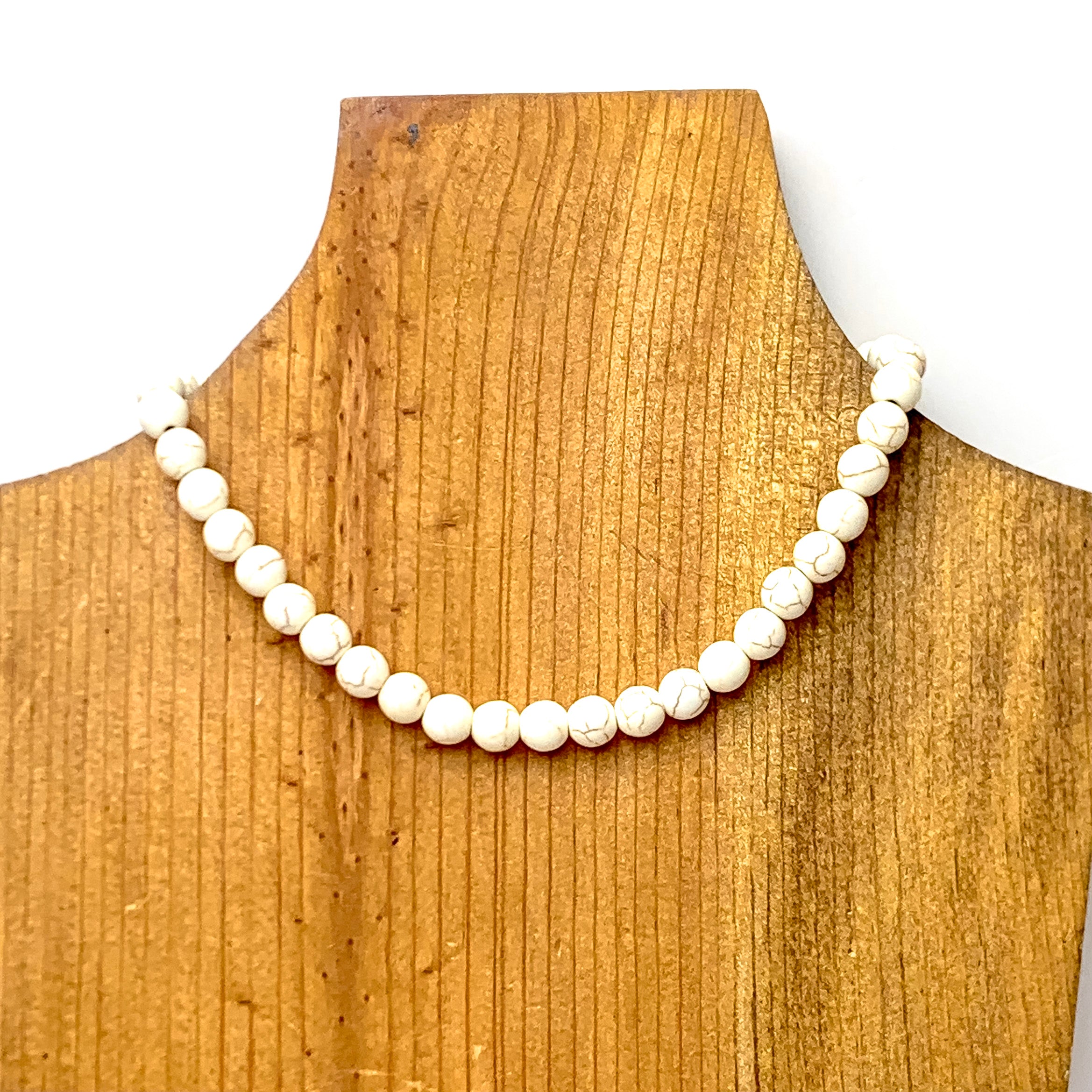 Beaded Stone Choker Necklace In Ivory - Giddy Up Glamour Boutique