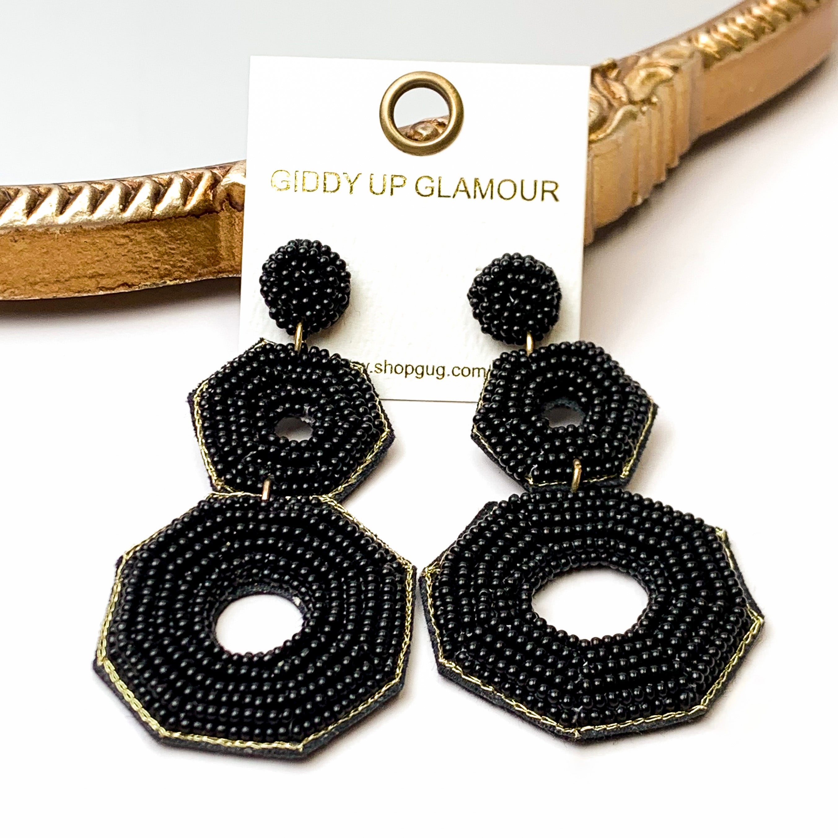 Forever Fearless Seed Bead Earrings In Black - Giddy Up Glamour Boutique