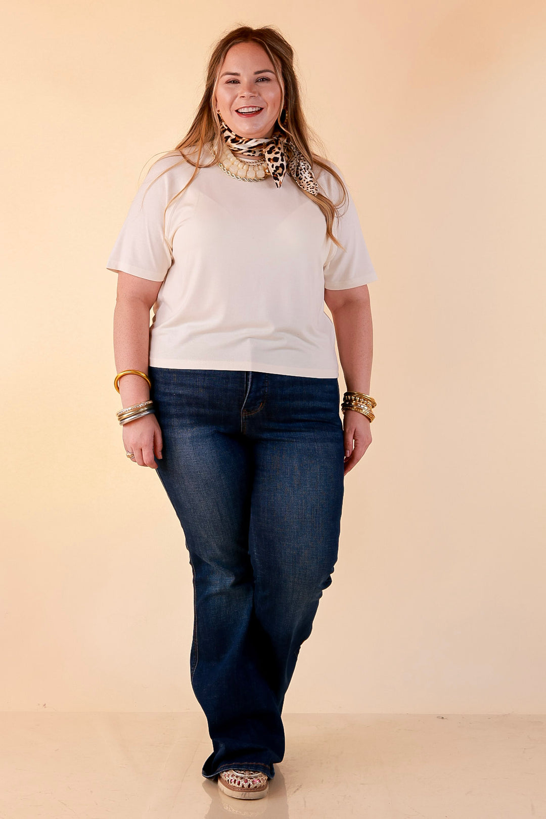 Simply Southern | Modern Comfort Relaxed Short Sleeve Knit Top in Ivory