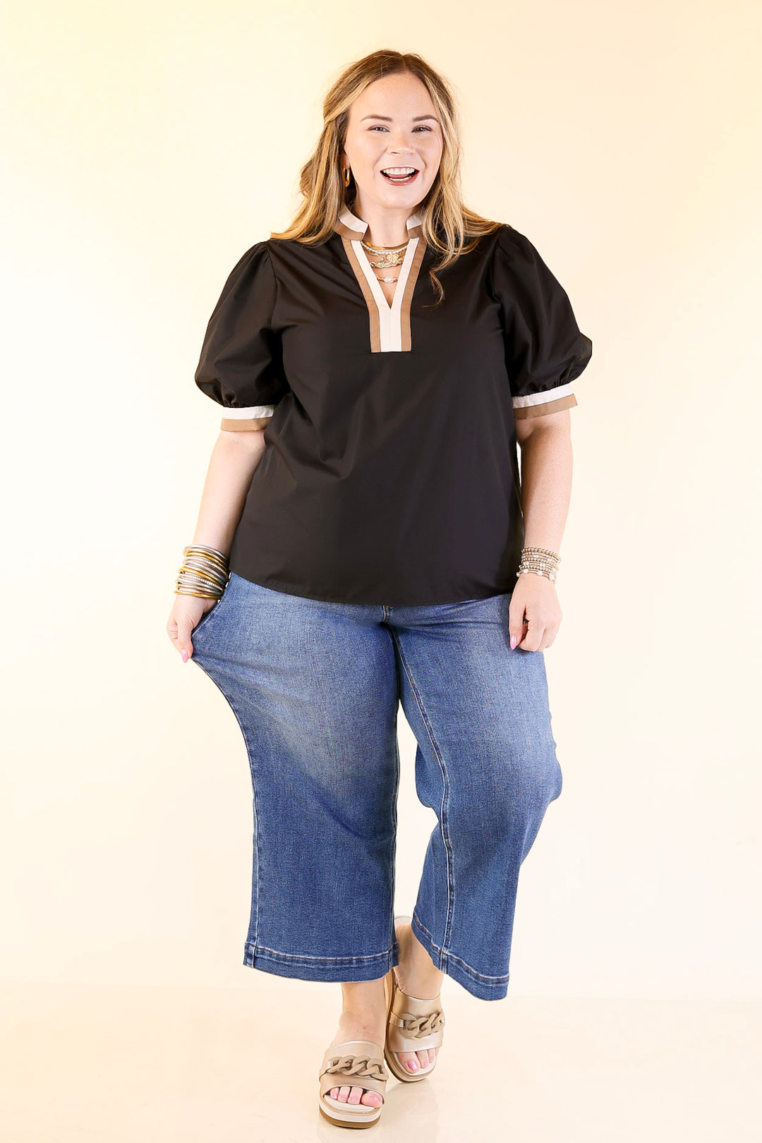 Judy Blue | Everyday Poise Cropped Wide Leg Trouser Denim Jeans in Medium Wash