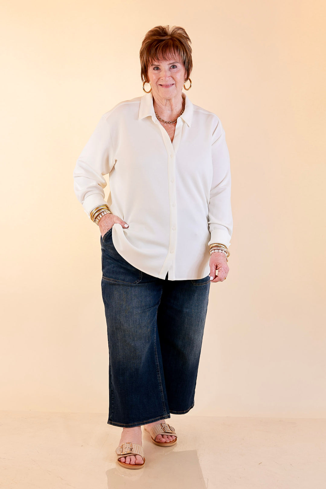 SPANX | AirEssentials Button Down Top in Powder White