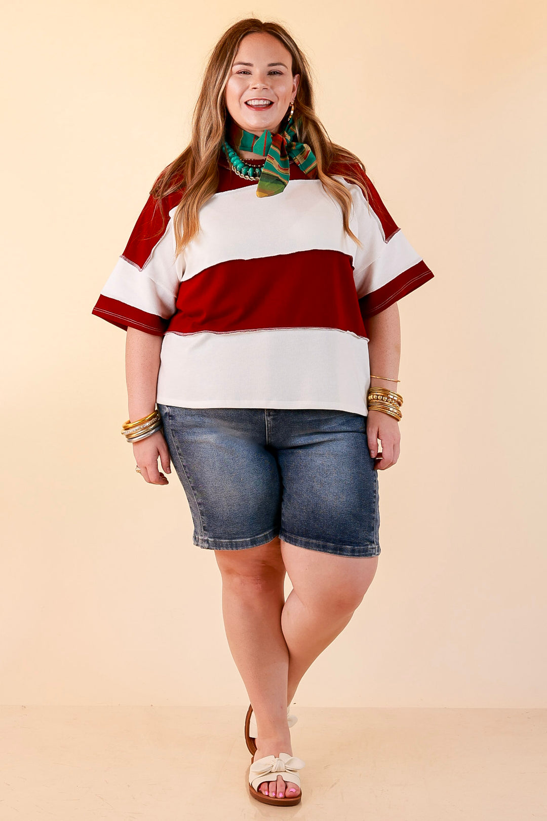 L&amp;B | Meet Me in Cheyenne Bermuda Denim Shorts in Medium Stone Wash