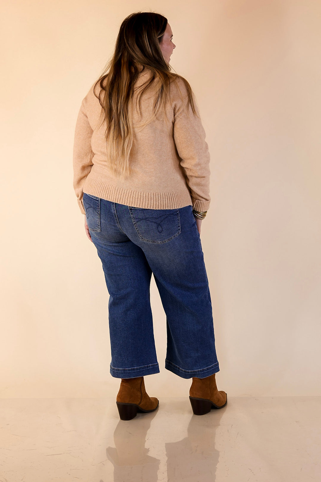 Simply Southern | Finest Touch Crewneck Sweater with Horse in Brown