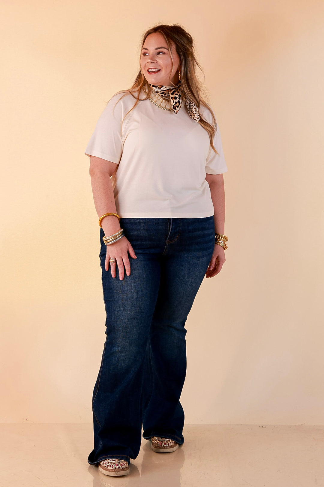 Simply Southern | Modern Comfort Relaxed Short Sleeve Knit Top in Ivory