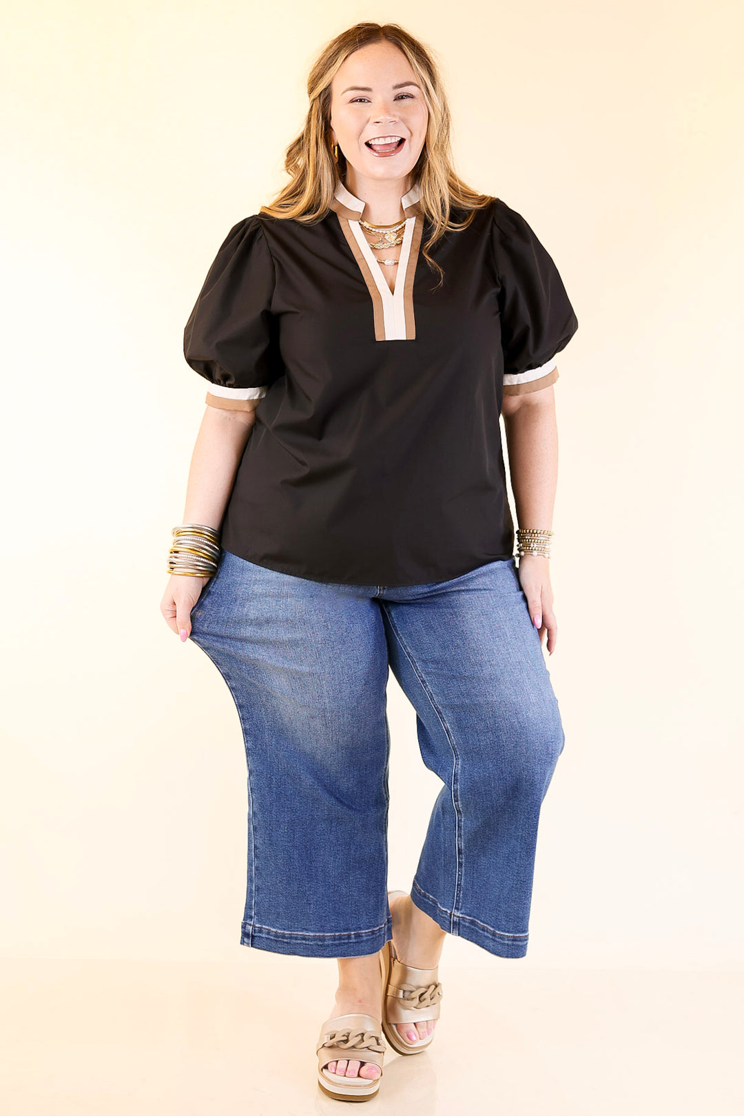 Judy Blue | Everyday Poise Cropped Wide Leg Trouser Denim Jeans in Medium Wash