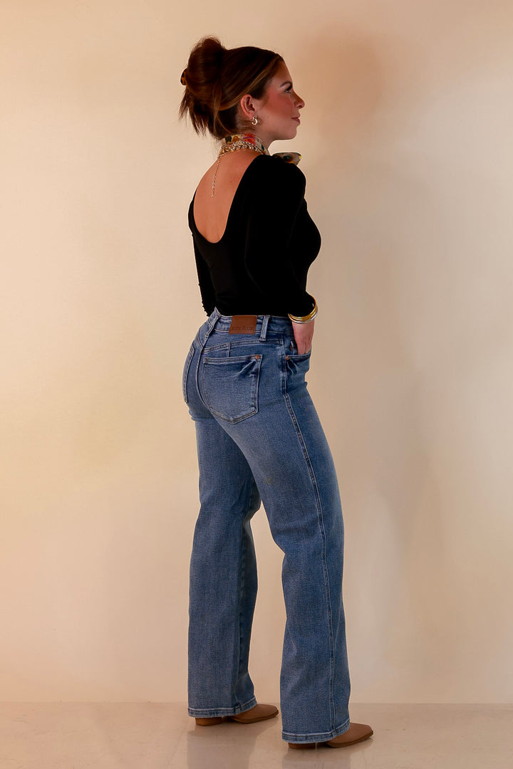 Judy Blue | The Right Fit Tummy Control Classic Straight Leg Jean in Medium Wash