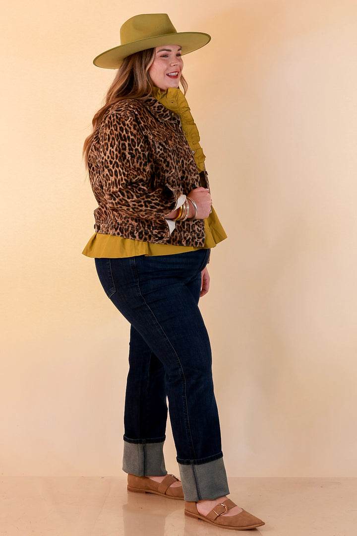 Judy Blue | The Go-To Layer Rigid Magic Classic Denim Jacket in Leopard Print
