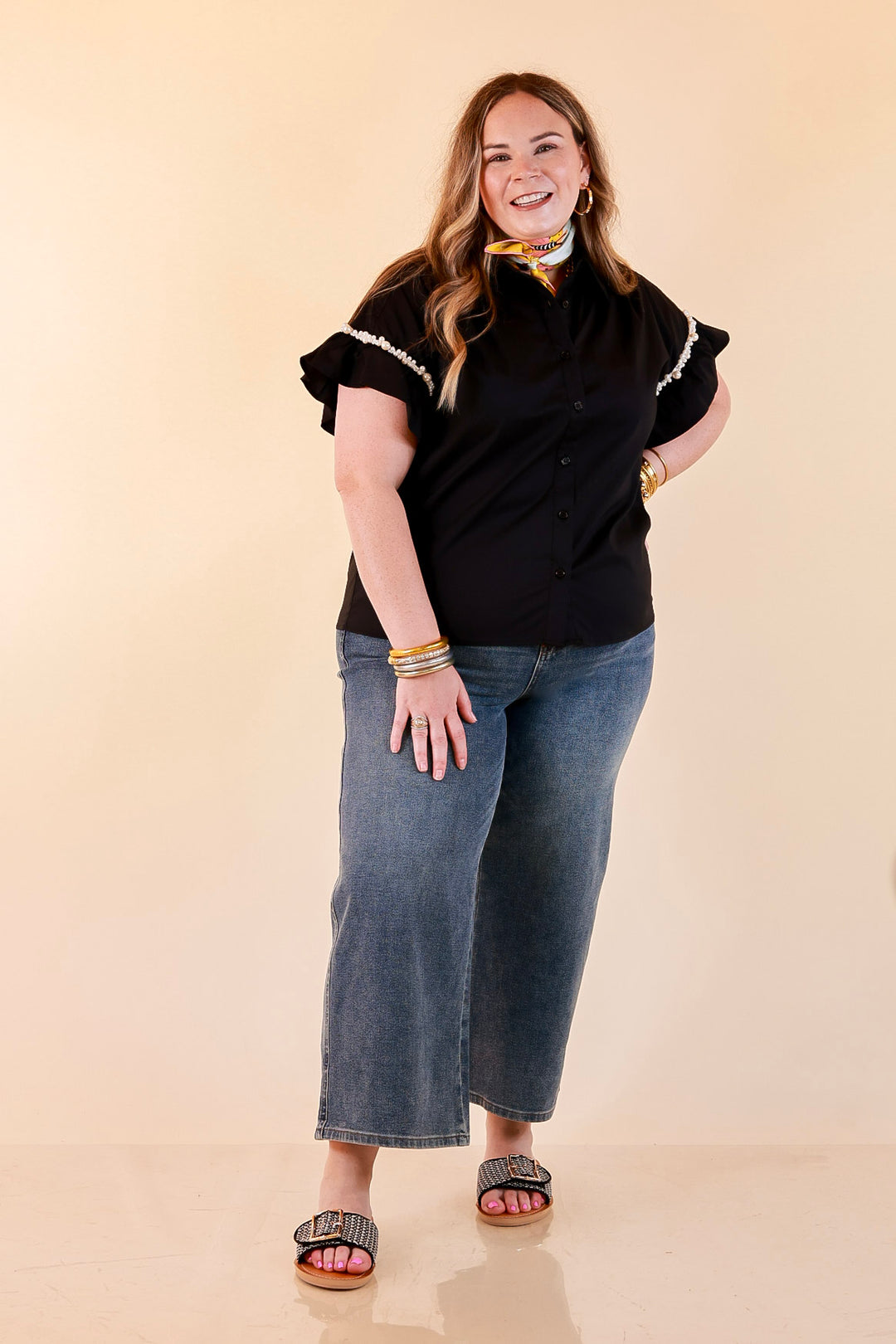 Judy Blue | Everyday Icon Cropped Wide Leg Denim Jeans in Medium Wash