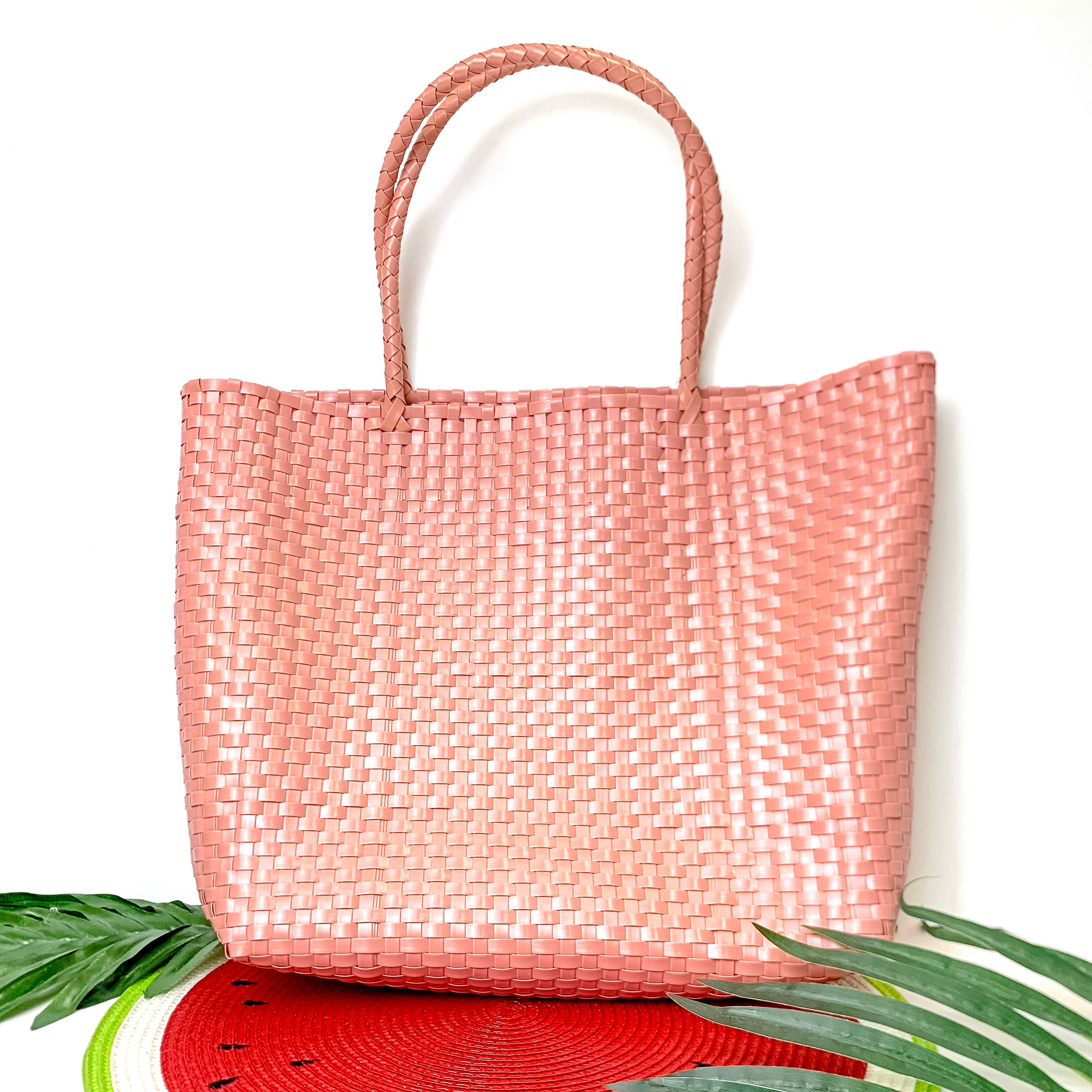 Coastal Couture Carryall Tote Bag in Dusty Coral Pink - Giddy Up Glamour Boutique