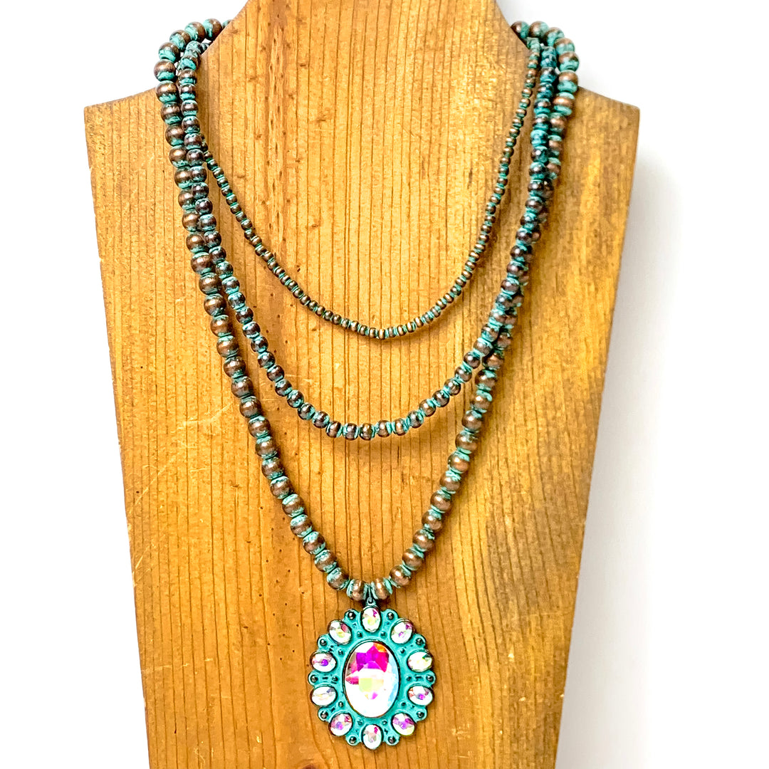 Southwest Splendor Faux Navajo Pearl Necklace in Patina Tone - Giddy Up Glamour Boutique