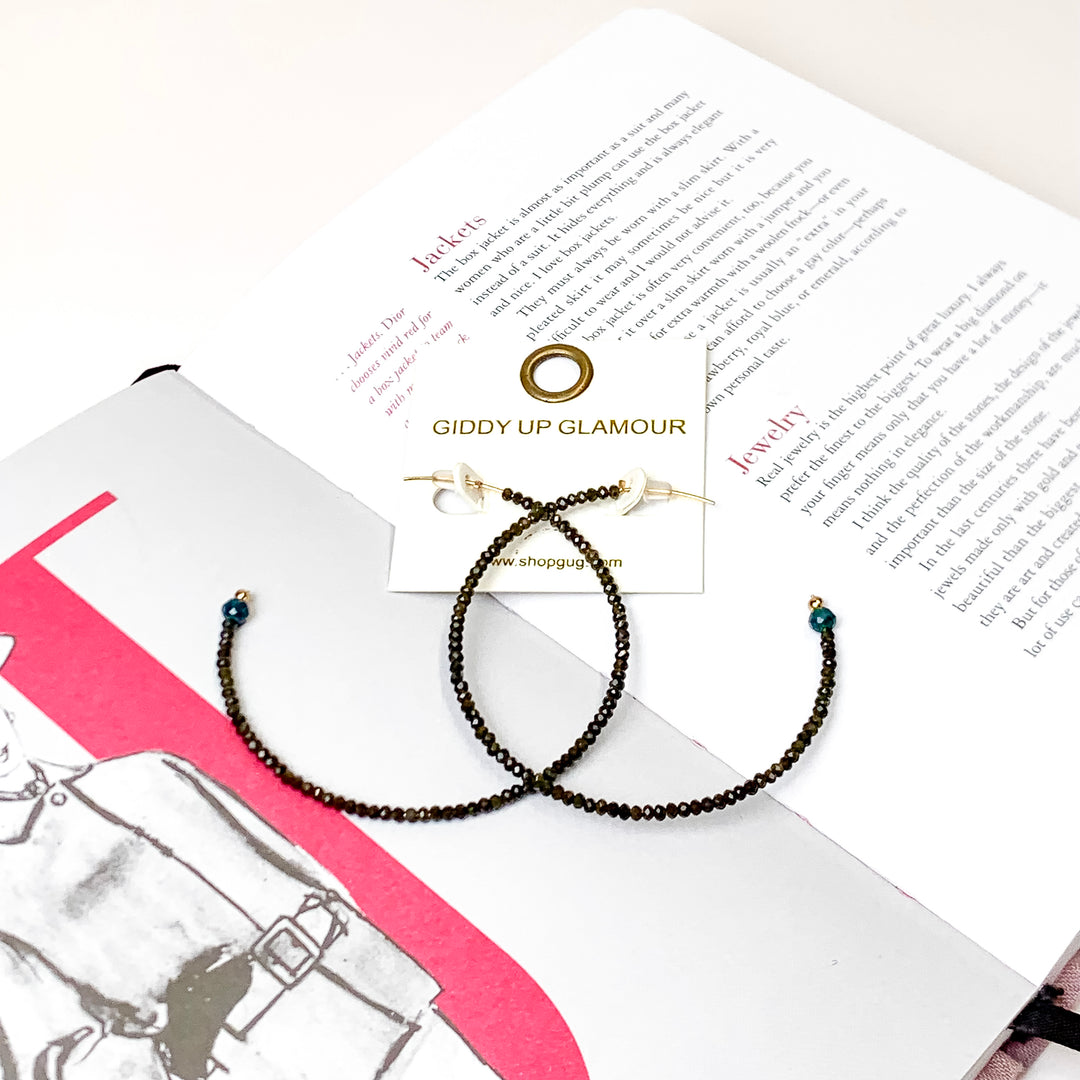 Green Beaded Hoops - Giddy Up Glamour Boutique