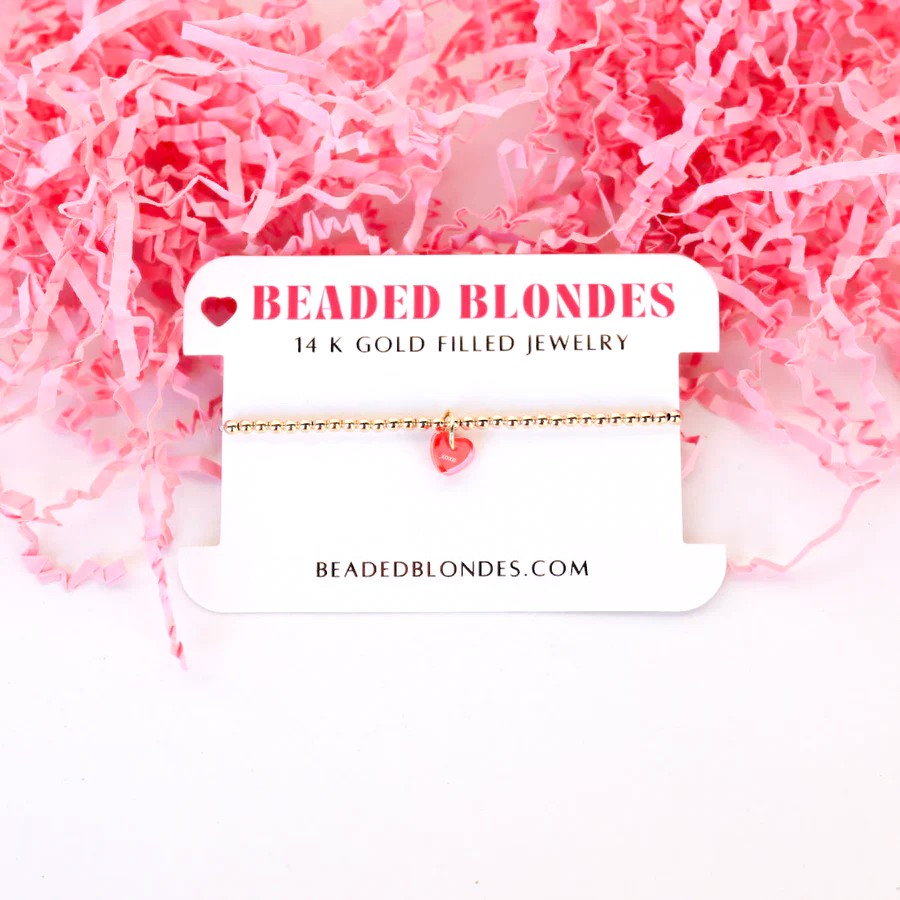 Beaded Blondes | XOXO Conversation Heart Hidden Heart Charm Bracelet