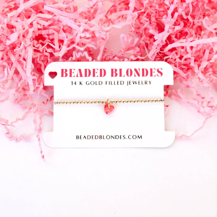 Beaded Blondes | XOXO Conversation Heart Hidden Heart Charm Bracelet