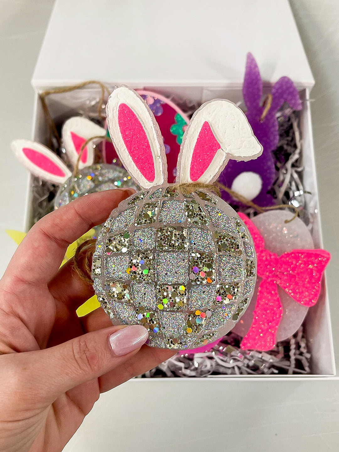 Bunny Ears Disco Ball Car Freshie in Various Scents