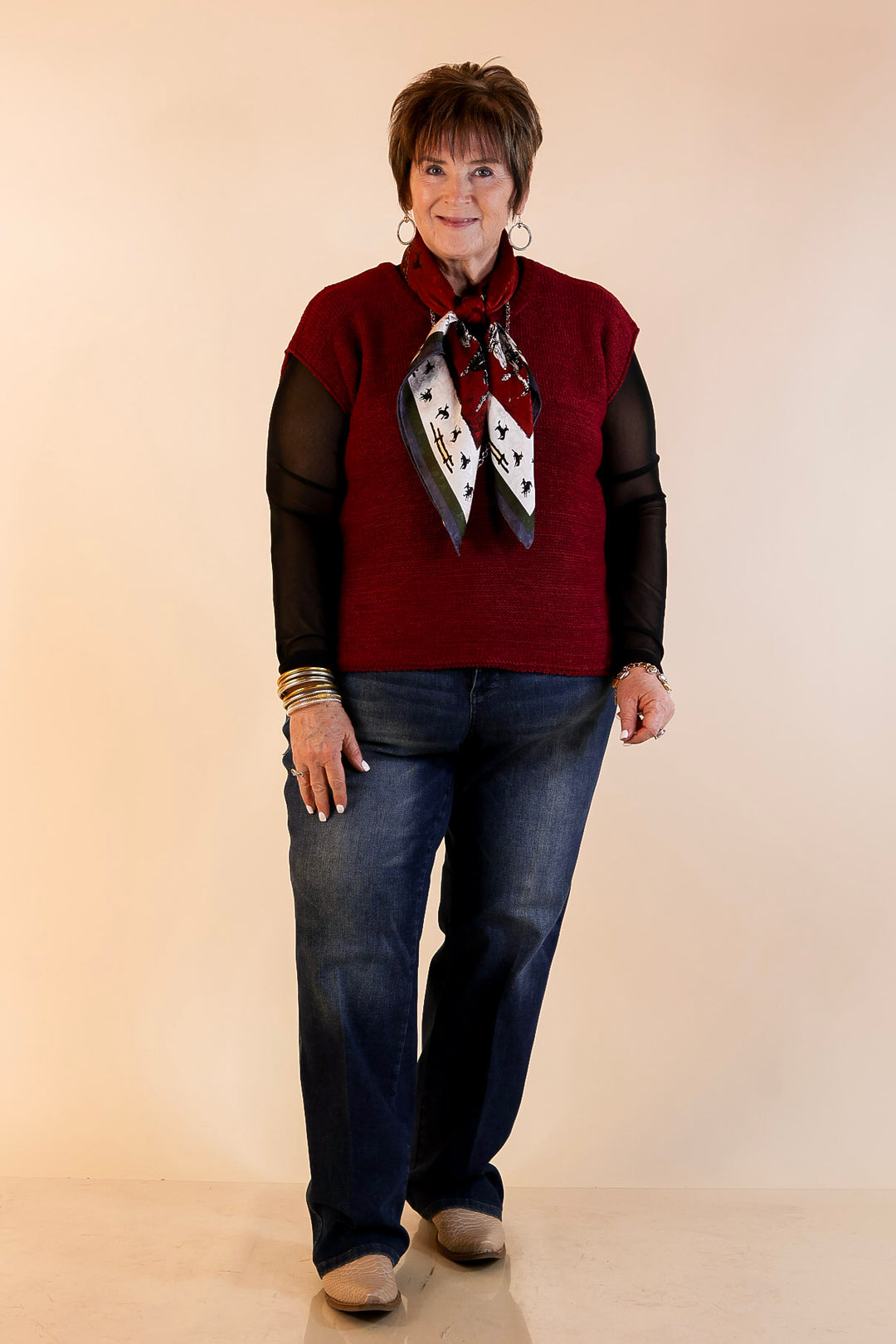 The Essential Layer Solid Sheer Mesh Long Sleeve Top in Black