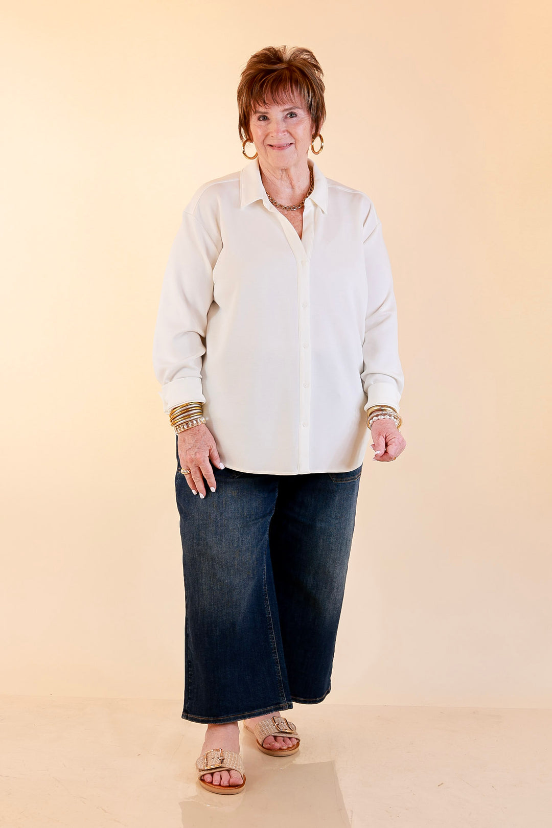 SPANX | AirEssentials Button Down Top in Powder White