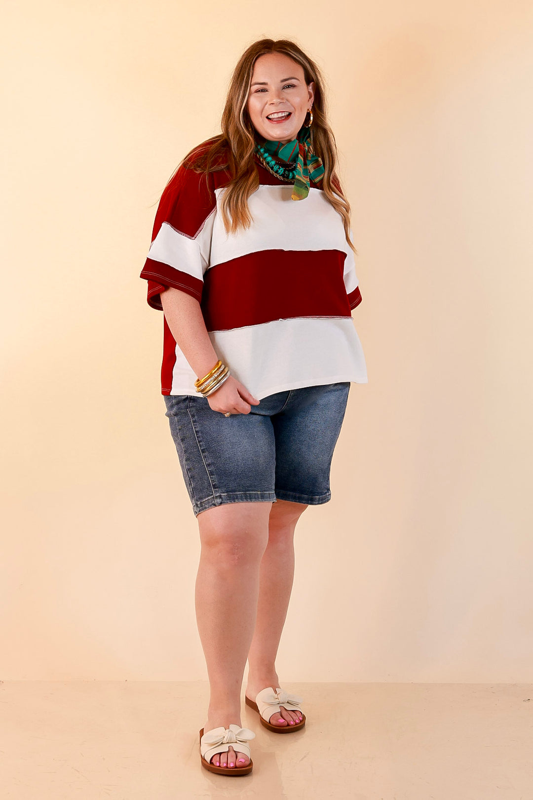 L&amp;B | Meet Me in Cheyenne Bermuda Denim Shorts in Medium Stone Wash