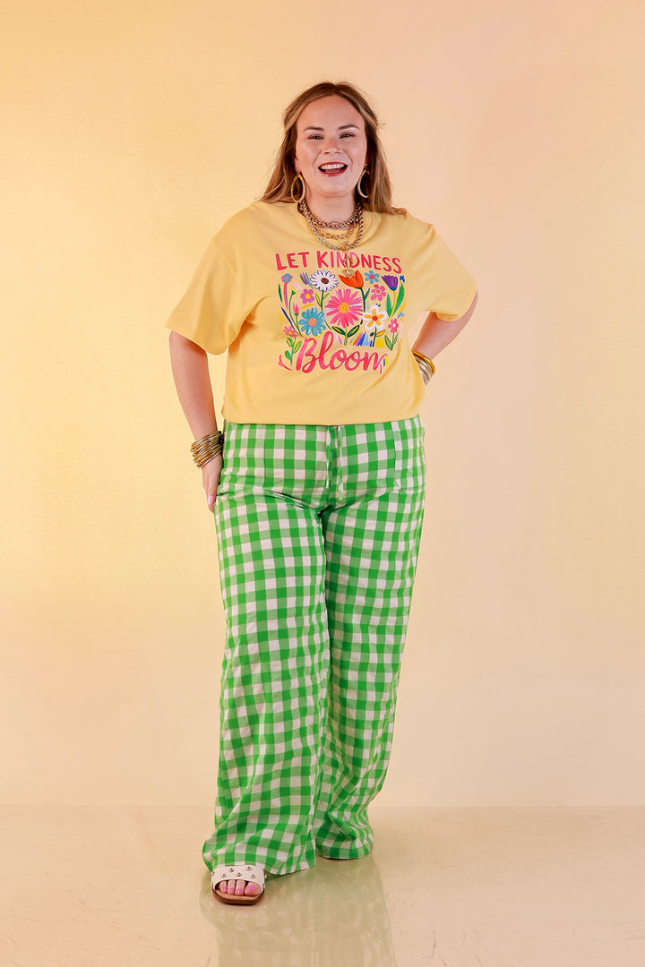 Rooted in Kindness "Let Kindness Bloom" Short Sleeve Graphic Tee in Butter Yellow
