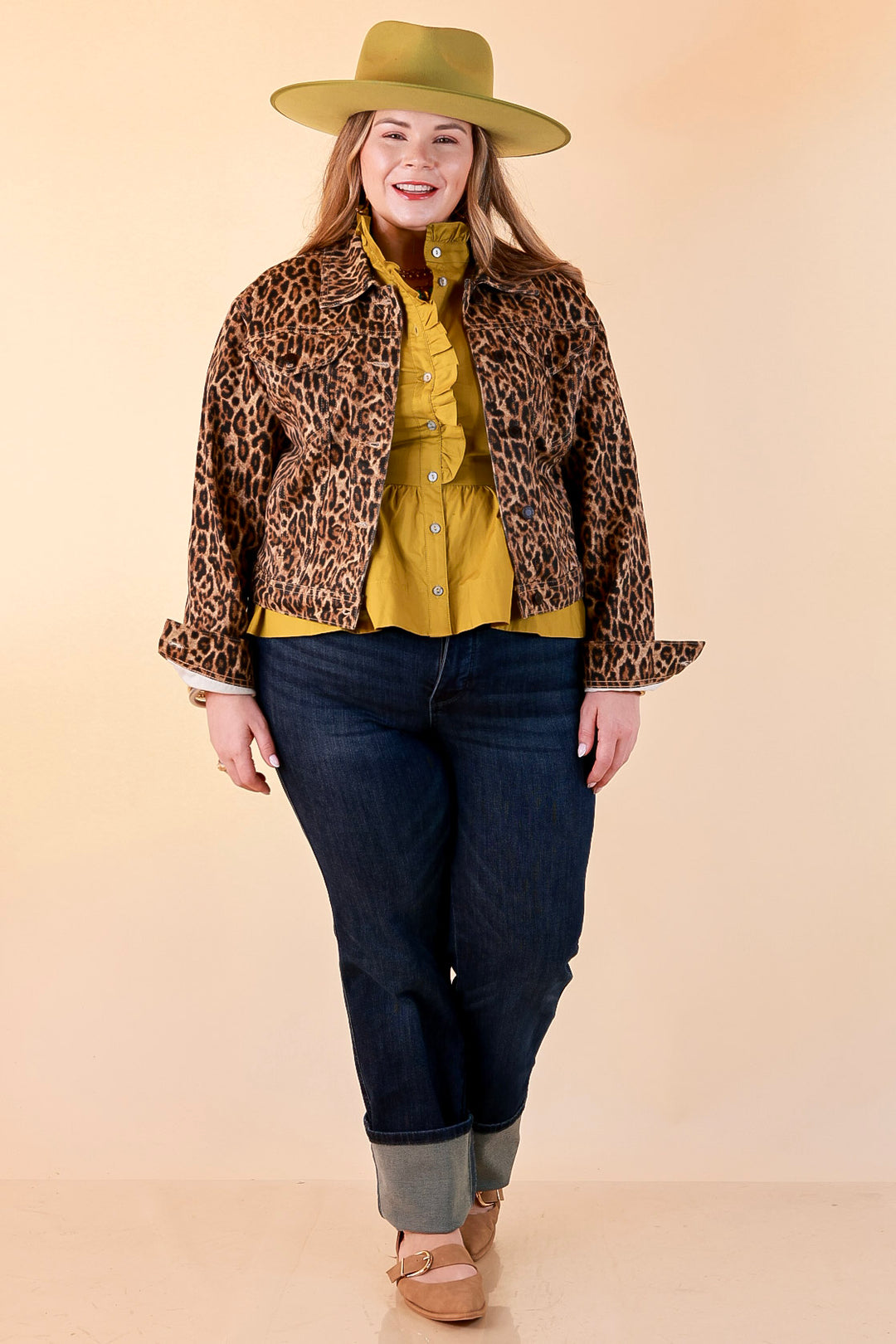 Judy Blue | The Go-To Layer Rigid Magic Classic Denim Jacket in Leopard Print