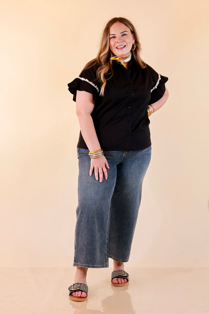 Judy Blue | Everyday Icon Cropped Wide Leg Denim Jeans in Medium Wash