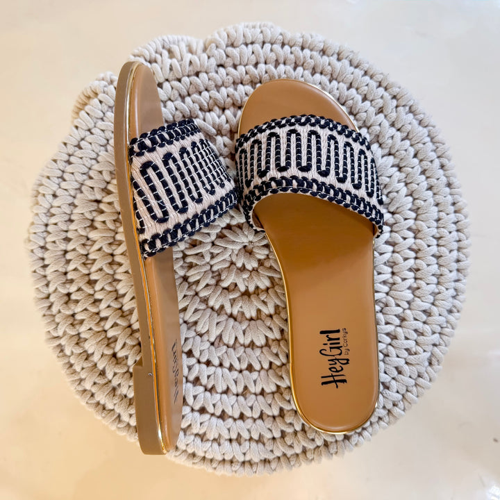 Corky's | Here For A Good Time Woven Flat Sandal in Black