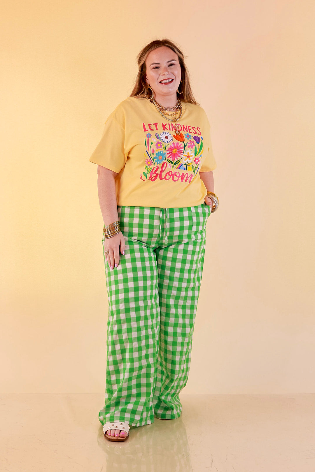 Rooted in Kindness "Let Kindness Bloom" Short Sleeve Graphic Tee in Butter Yellow