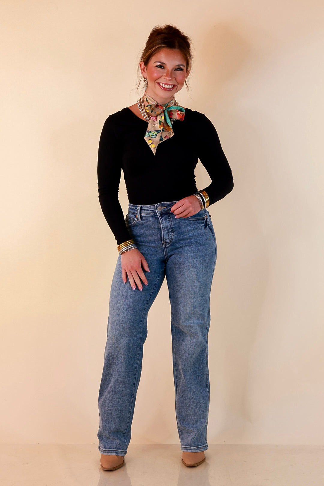 Judy Blue | The Right Fit Tummy Control Classic Straight Leg Jean in Medium Wash