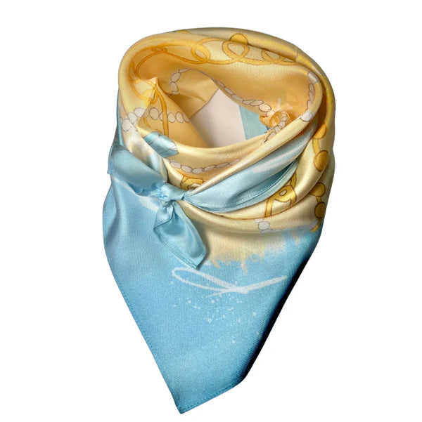 KB's Canvas | Le Jewel Jewelry Print Scarf in Yellow and Blue