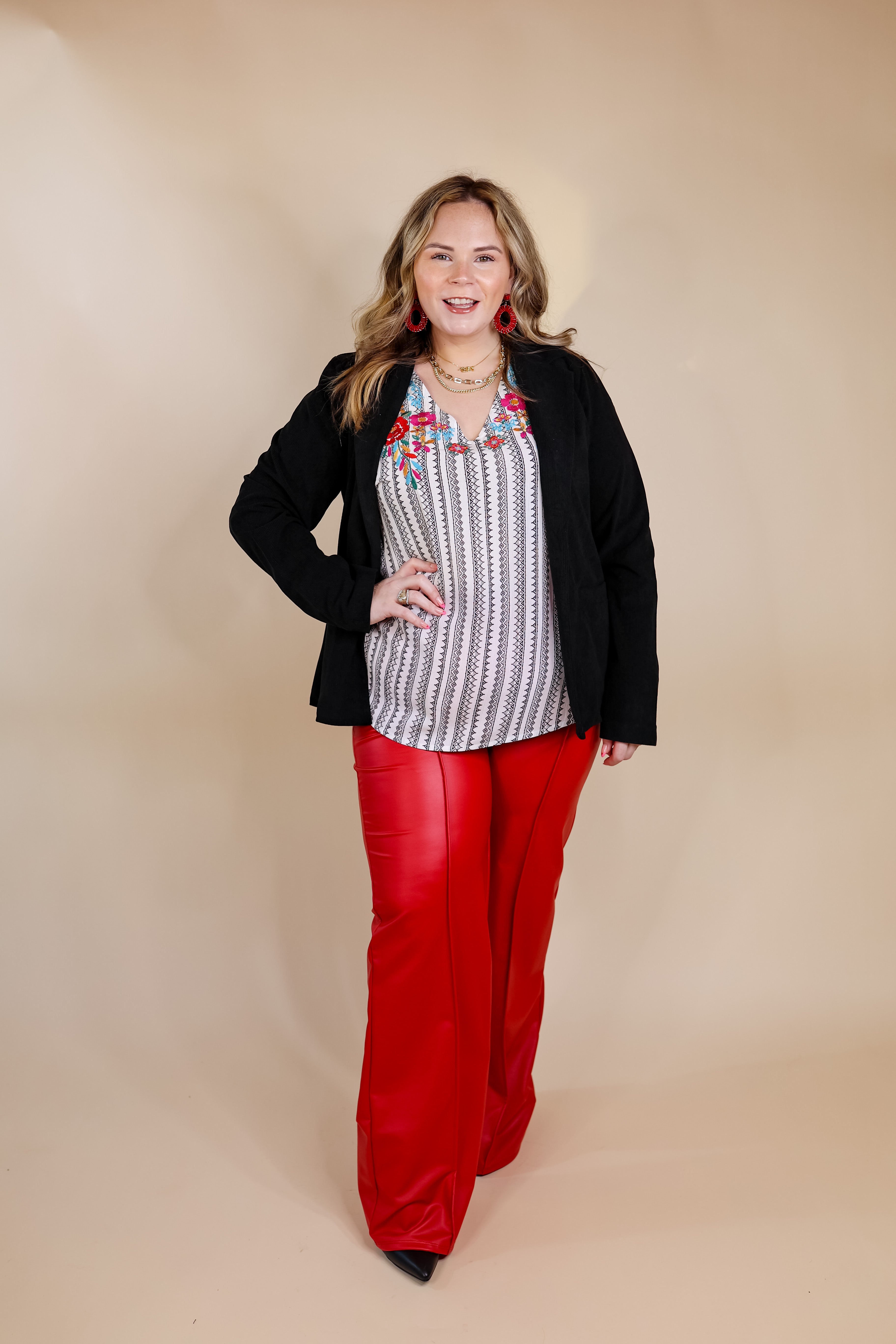 New York Groove Corduroy Blazer in Black - Giddy Up Glamour Boutique