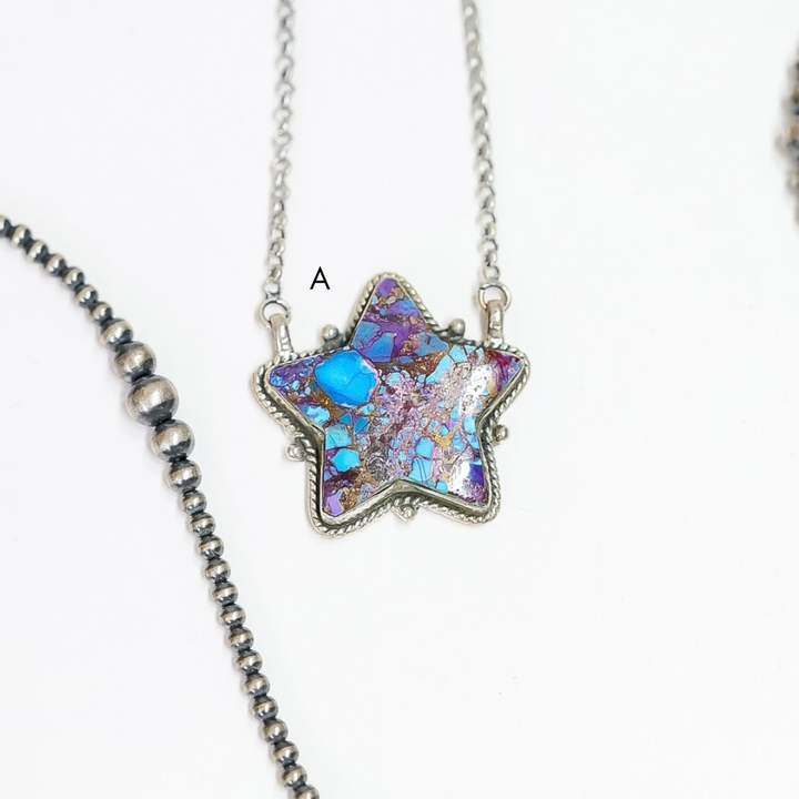 HaDa Collection | Handmade Sterling Silver & Purple Mojave Purple Star Necklace