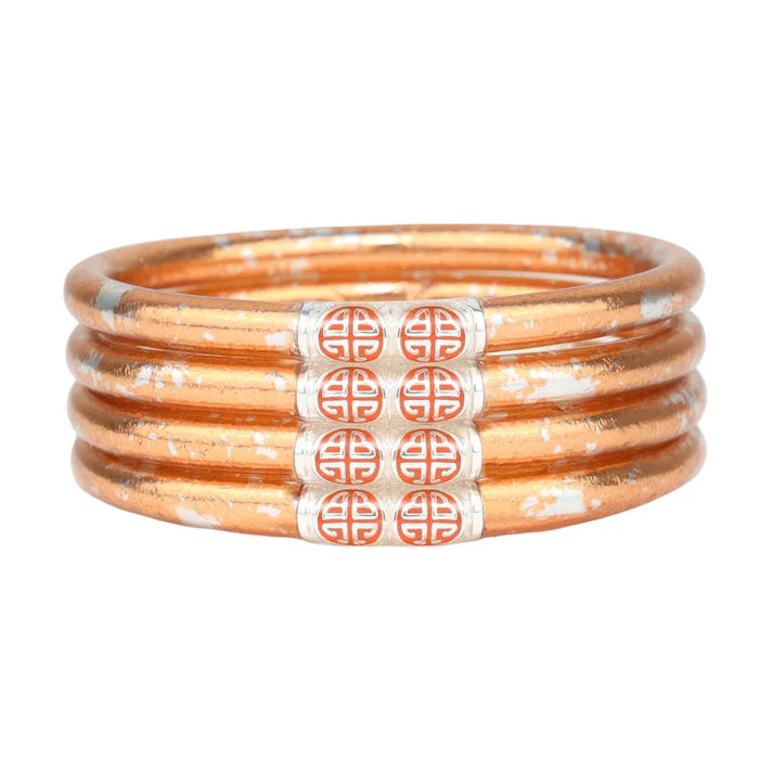 BuDhaGirl | Set of Four | KOI All Weather Bangles in Peche (Peach)