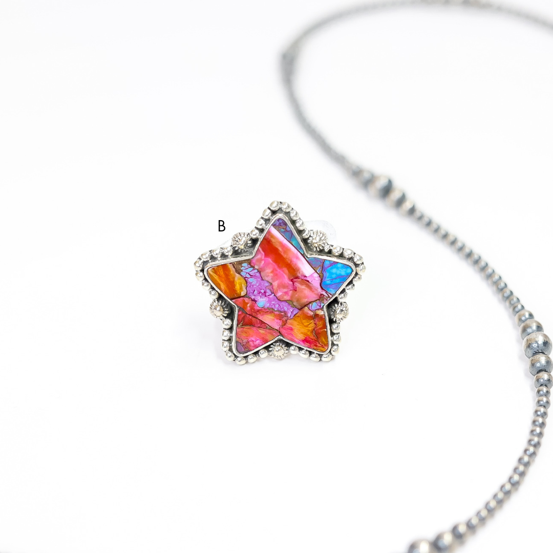 HaDa Collection | Handmade Adjustable Sterling Silver & Pink Dahlia Star Ring