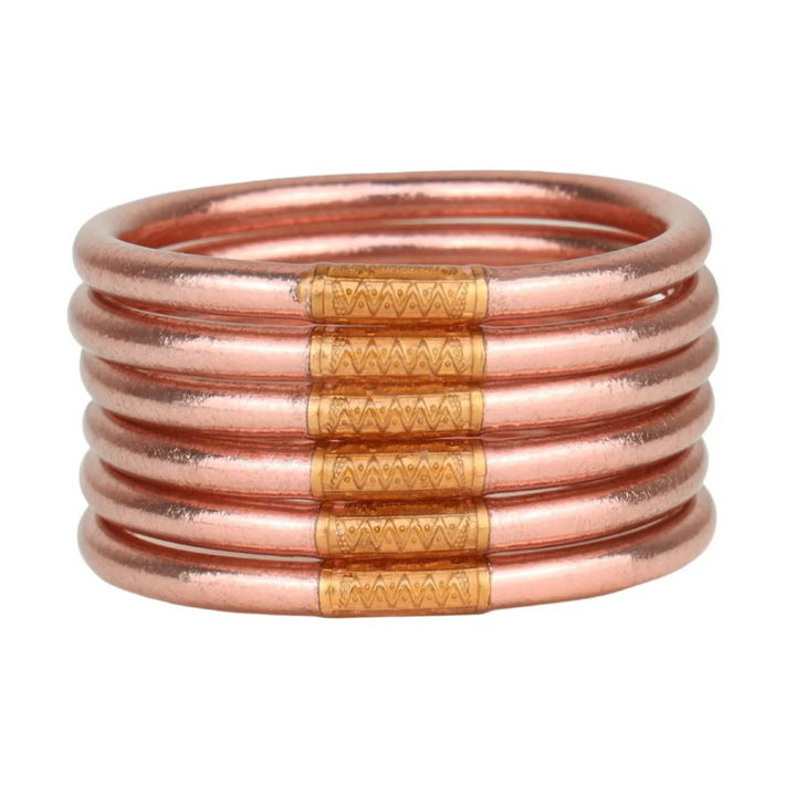 BuDhaGirl | Set of Six | All Weather Bangles in Rose Gold