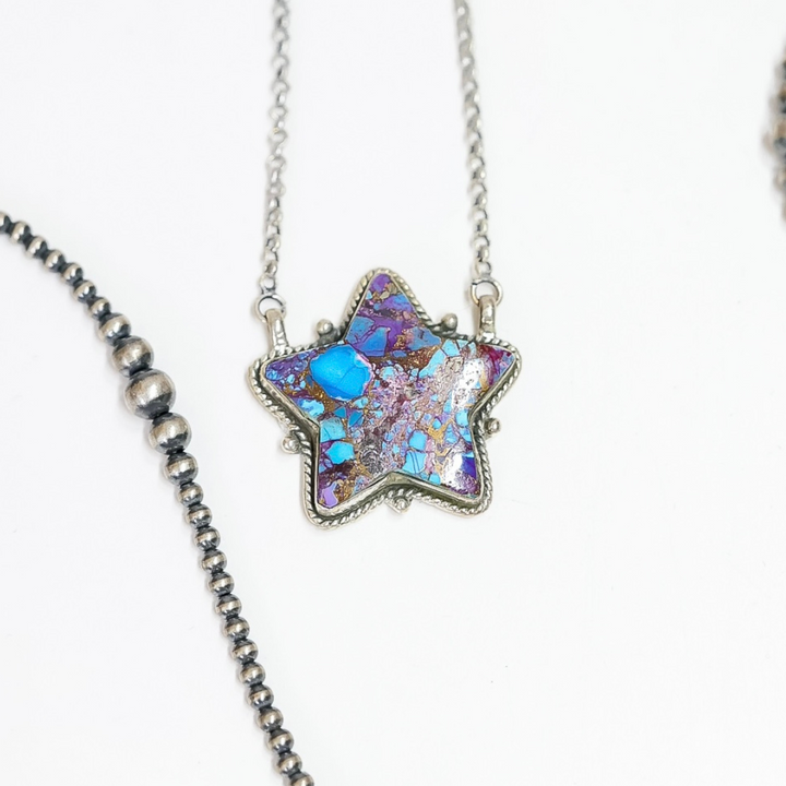 HaDa Collection | Handmade Sterling Silver & Purple Mojave Purple Star Necklace
