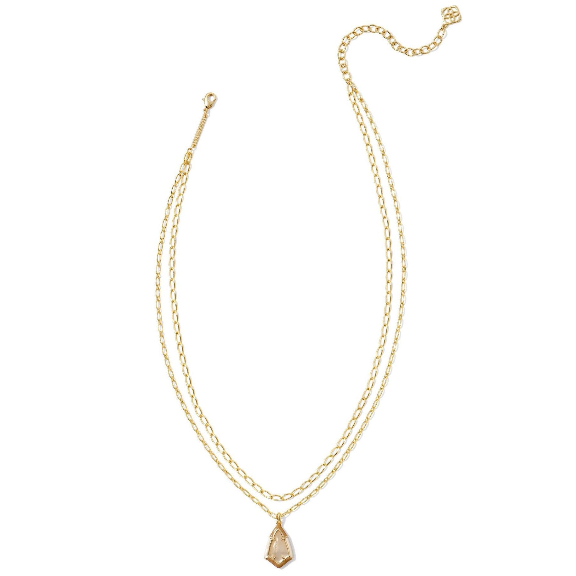 Kendra Scott | Camry Gold Enamel Frame Multi Strand Necklace in Natural Mother of Pearl