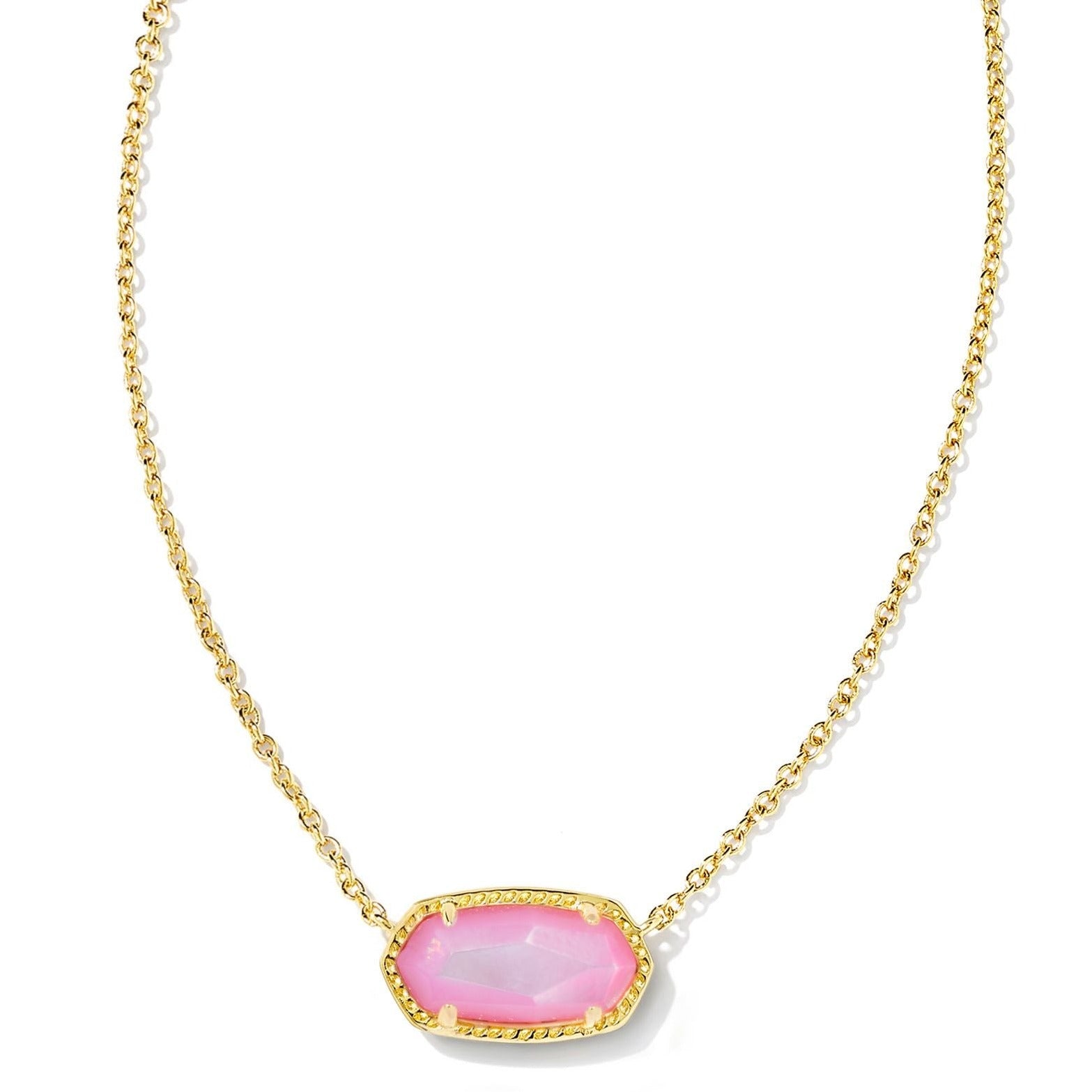 Kendra Scott | Elisa Gold Short Pendant Necklace in Blush Ivory Mother of Pearl - Giddy Up Glamour Boutique