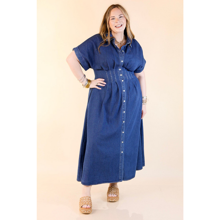 Simply Darling Button Up Denim Maxi Dress