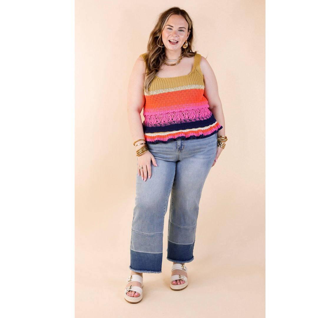 Comfy and Carefree Knit Tank Top in Multicolor