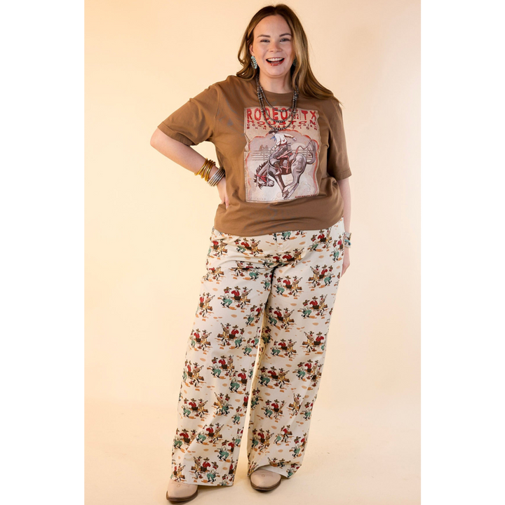 XOXO Art & Co | Rodeo Poster Short Sleeve Graphic Tee in Vintage Brown