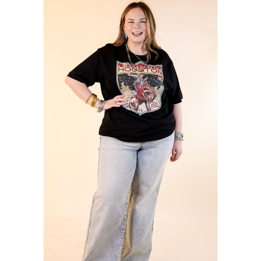 XOXO Art & Co | Houston Wild West Show Short Sleeve Graphic Tee in Black