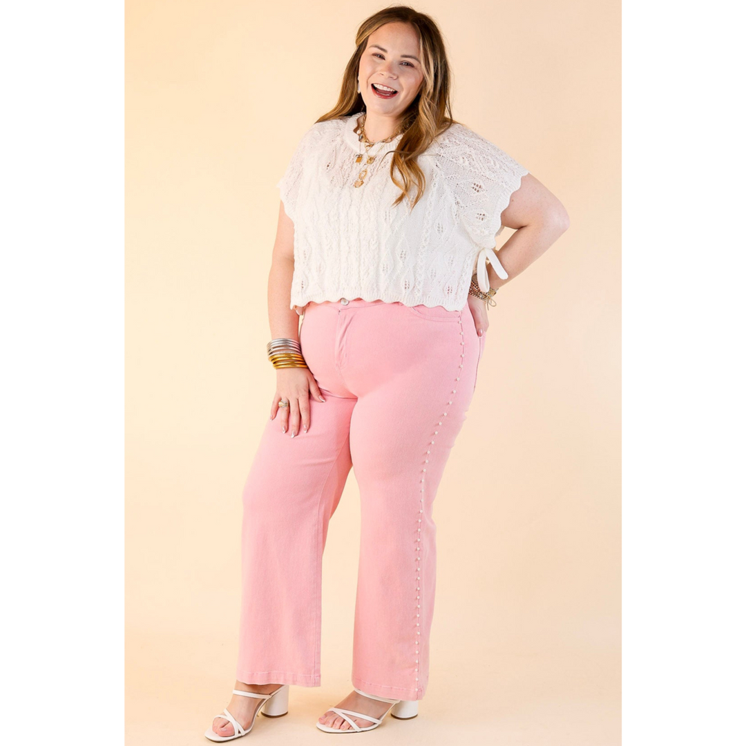 Simply Southern | Steal the Show Cropped Sweater Top with Bow Ties in Off White