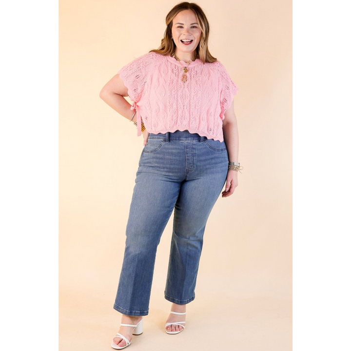 Simply Southern | Steal the Show Cropped Sweater Top with Bow Ties in Pink