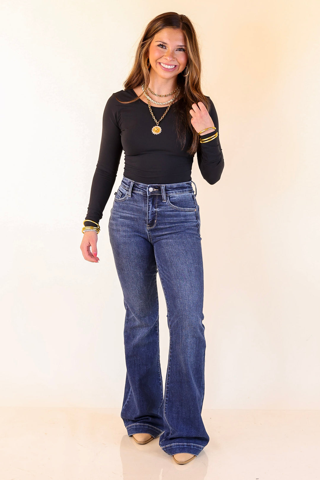 Judy Blue | Tailored Touch Trouser Jean in Dark Wash