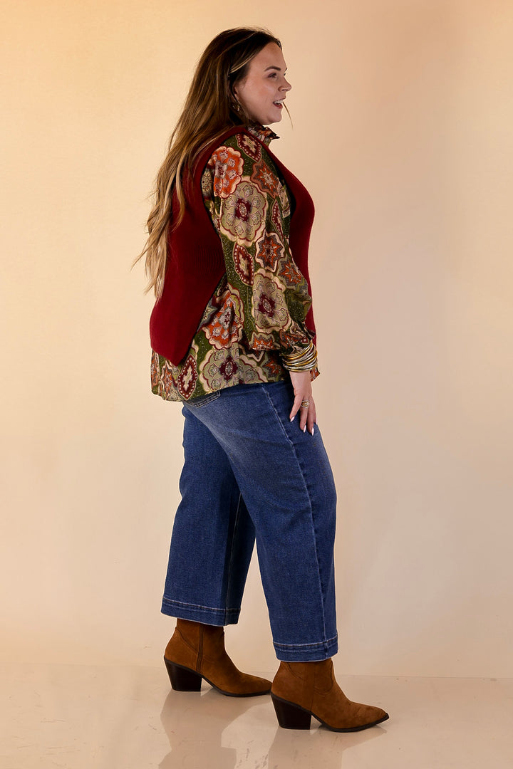 Tied and True Knit Sweater with Side Ties in Maroon