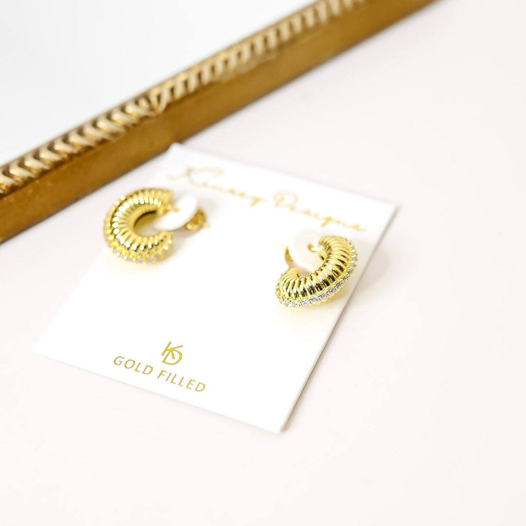 Kinsey Designs | Rolls Crystal Hoop Earrings in Gold
