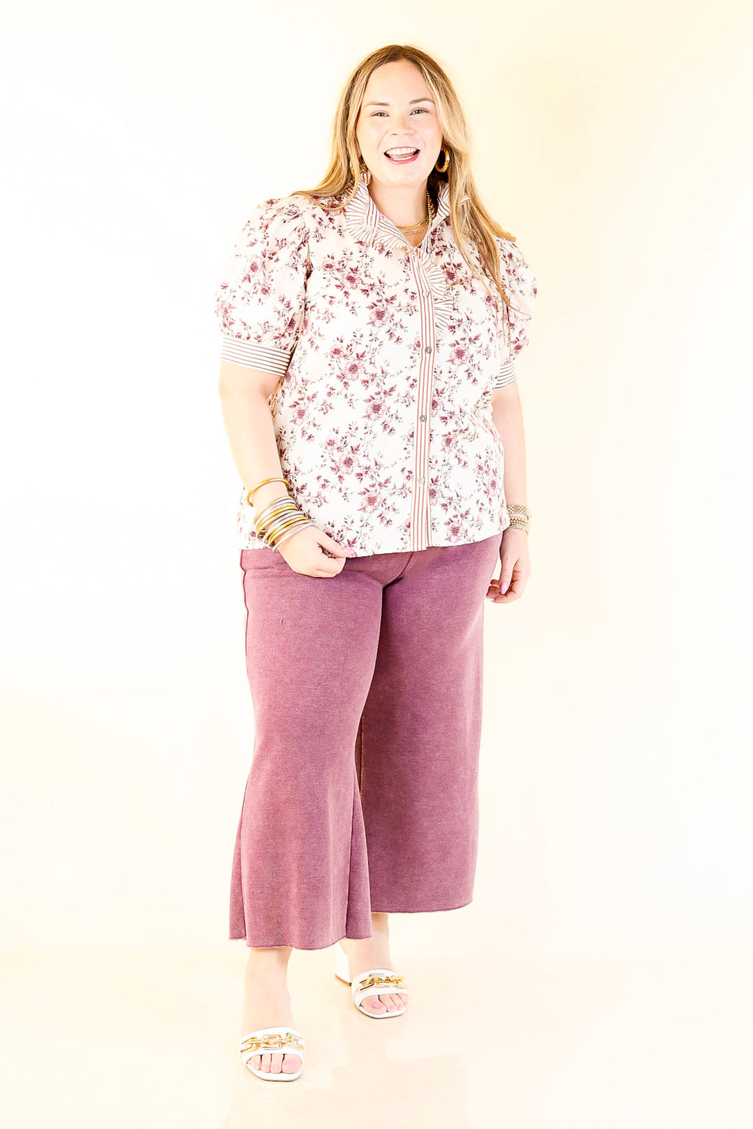 Cozy Girl Cropped Acid Washed Drawstring Pant in Maroon