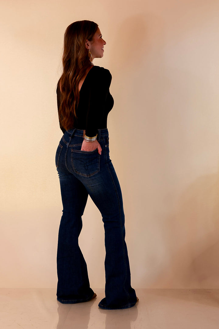 Judy Blue | Forever Flattering Tummy Control Charlotte Flare Jeans in Dark Modern Indigo Wash