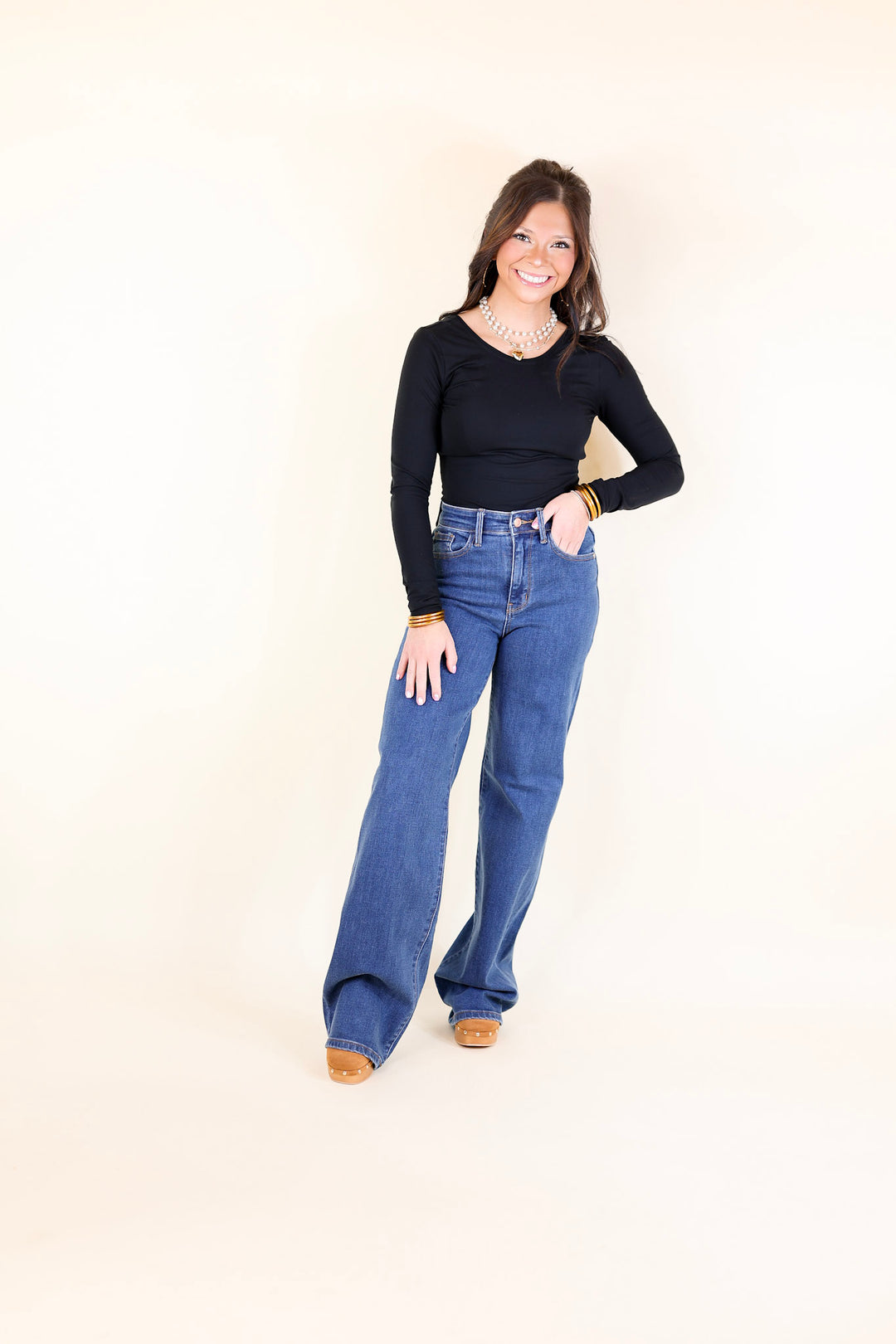 Judy Blue | High Society Vintage Wide Leg Jean in Medium Wash