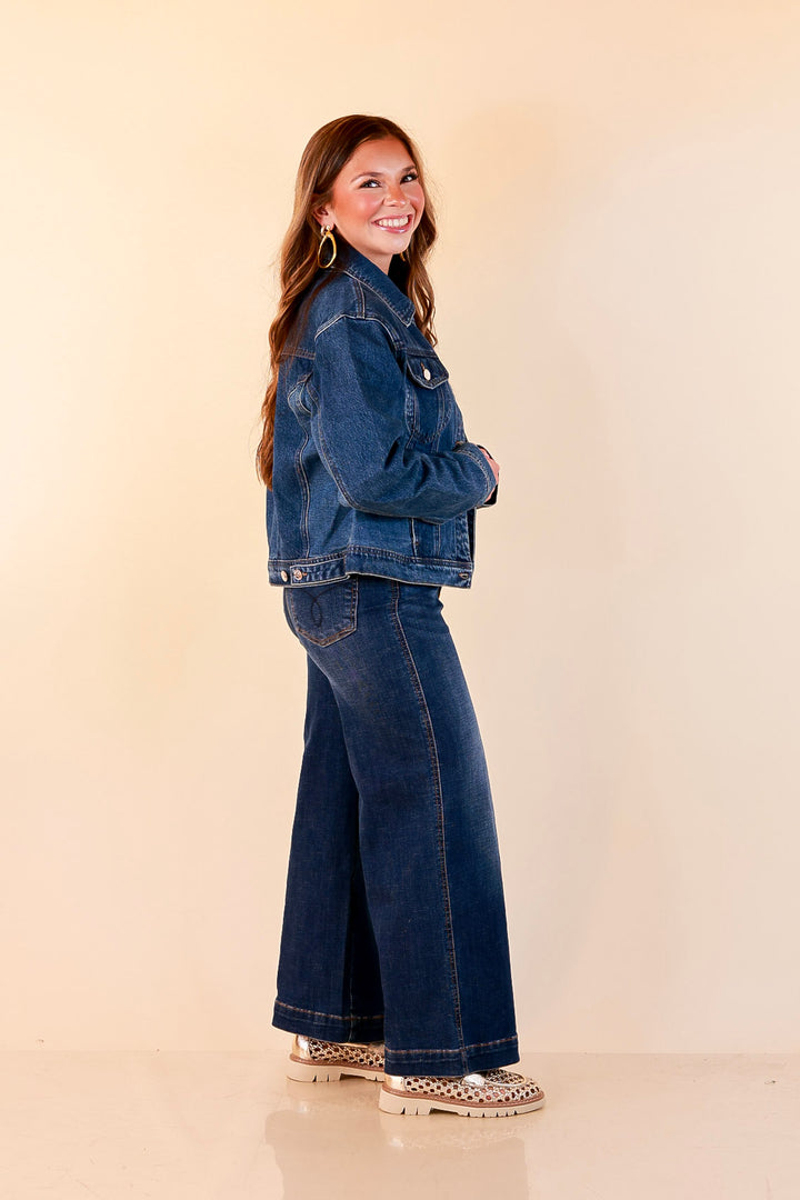 Judy Blue | The Go-To Layer Rigid Magic Classic Denim Jacket in Dark Indigo Wash