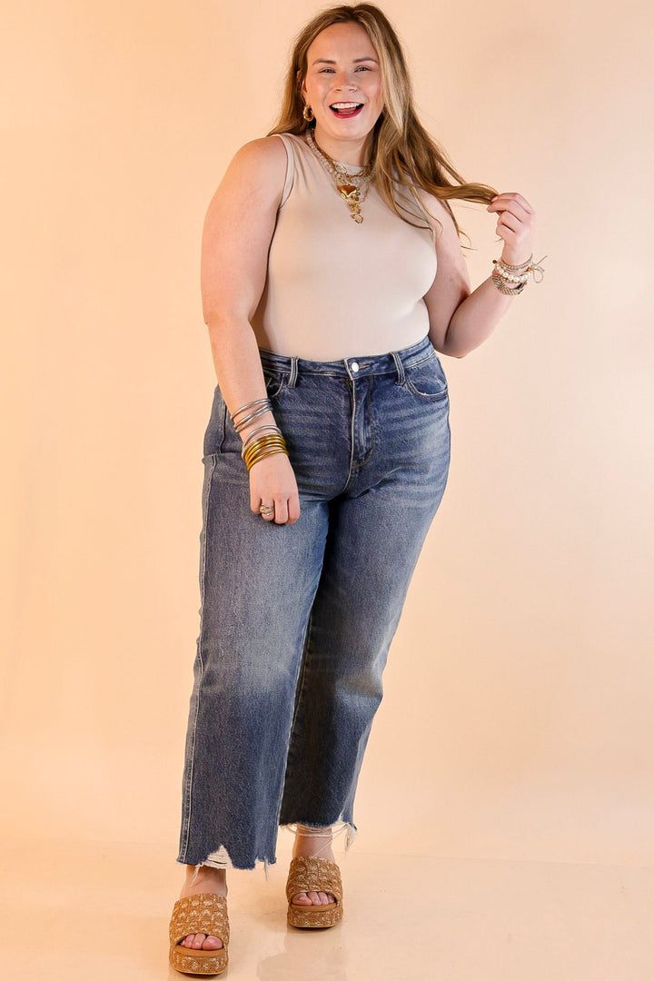 Sunshine State of Mind Tank Top Bodysuit in Beige